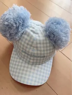ディズニーリゾート　ファンキャップ　ポンポン帽子　なかよしくらぶ　水色58センチ