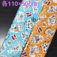 【KOKKA】トム&ジェリー柄生地　オックス　2点　《各110×50cm》