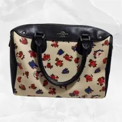 【 底に少し汚れあり 】Coach 花柄 ハンドバッグ