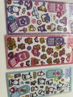 正規品　平成はっぴーフォンステッカー　サンリオ 3種セット