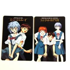 エヴァンゲリオン レイ & アスカ & シンジ のカード2枚セット