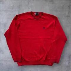 00's CHAPS 赤 Vネックセーター L/G ニット