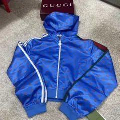 【新品未使用】グッチ　アディダス　693421 トレフォイルロゴ GG 総柄のサムネイル