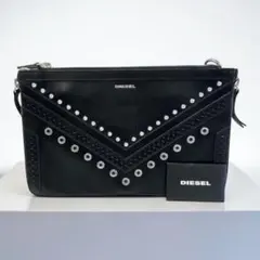 R111 MOSCHINO モスキーノ リベット ショルダーバッグ ブラック - メルカリ