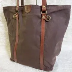 IL BISONTE イルビゾンテ キャンバス レザー 縦型 トートバッグ