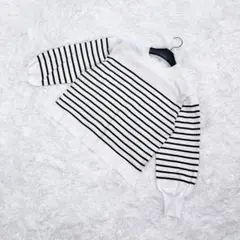 a.v.v ニット ボーダー柄 白黒 ゆるシルエット フレンチカジュアル