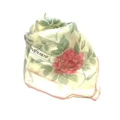 Y607-258　YSL イヴ・サンローラン シルクスカーフ 薔薇 ボーダー柄のサムネイル