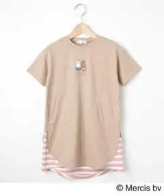 【新品】ミッフィー フェイクレイヤードワンピース 90 3can4on ベージュ