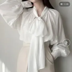 JUNOAH ジュノア 2wayシアーボウタイリボンブラウス S 美品