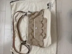 Coach コーチ　2wayショルダーバッグ ベージュ/ホワイト　美品