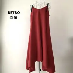 RETRO GIRL イレヘムワンピース　Aラインワンピース　赤