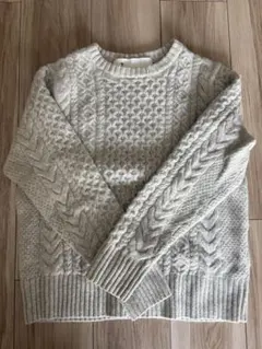 HAMILTON LAMBSWOOL ケーブルニットセーター 38 グレー