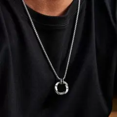 リング型ペンダント ネックレス ステンレス