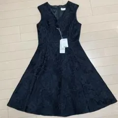 グレースクラス　グレースコンチネンタル　メッシュ刺繍ワンピース　ブラックワンピ
