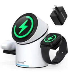 ZEEHOO ワイヤレス充電器 3in1 Qi2認証 15W急速充電