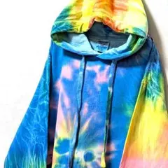 ダイナマイト 総柄 スウェットパーカー タイダイ L 古着肉厚