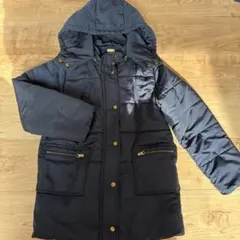 petit main 130cm ネイビー コート 取り外しフード　ジャンパー