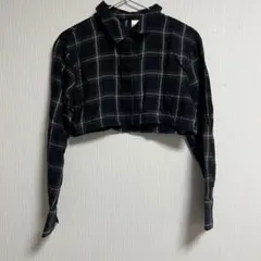 H&M チェック柄 クロップドシャツ Sサイズ