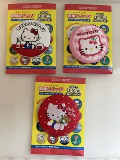 ハローキティ　チェリー　レトロ　サンリオ 刺繍缶バッジ キティと旅する未来