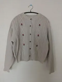 花　刺繍　ニットカーディガン　エヘカソポ