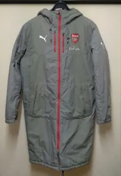 プーマ アーセナル フード付き ベンチコート グレー