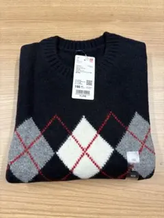 ユニクロ UNIQLO KIDS キッズ スフレヤーンセーター　アーガイル