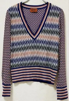 ミッソーニ ニット セーター 長袖 総柄 Vネック ウール 黒 ブラック 茶 MISSONI(ミッソーニ) ニット・セーター(メンズ) - ブランド通販のBUYMA