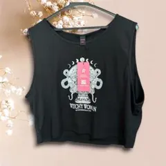 ROMWE WITCHY WOMAN クロップドタンクトップ 4XL ブラック①