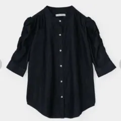 MOUSSY GATHER SLEEVE DENIM ブラウス ワンウォッシュ