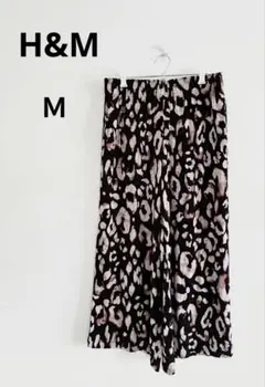 H&M レオパード柄　とろみワイドパンツ　レーヨン　豹柄　ゆったり
