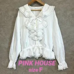 2026年最新】PINK HOUSE カラー：ホワイト系 レディース 長袖 シャツ