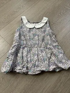 花柄襟付きワンピース 80