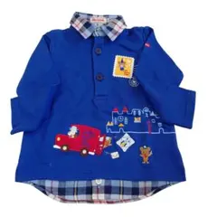 半額以下☆タグ付き☆ミキハウス　お手紙プッチー君の襟付きトレーナー(90)