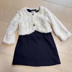 ファーボレロコート＆リボン付きワンピースセット