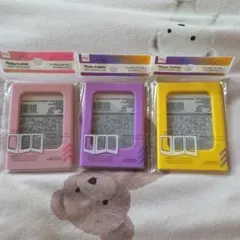 DAISO ダイソー　マグネットフォトフレーム　チェキミニサイズ　ピンク・紫・黄