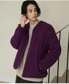 未使用　タグ付き　ニコアンド　リバーシブル　ボア　ZIP　カーディガン