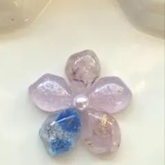 レジン　ヘアゴム　花モチーフ　パープル◡̈♥︎ ドライフラワー