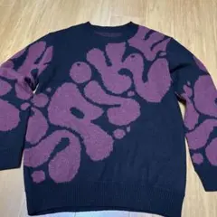黒紫デザイン Lサイズ ニット・セーター メンズ y2k