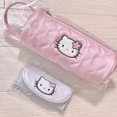 新品！サンリオ キティ キルト キーケース ペンケース カオハナ 平成レトロ