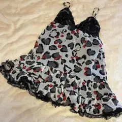 デリラ　Delilah ハート　ヒョウ柄　レース　フリル　ワンピース