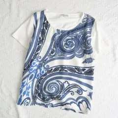 エトロ　ETRO　シルク　カットソー　異素材切り替え　ペイズリー　44 エトロ ETRO シルク カットソー 異素材切り替え ペイズリー 44 - メルカリ