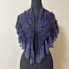 フリル付き紫色ショール