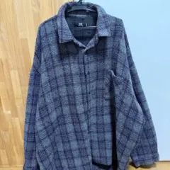 HARE グレー系チェック長袖シャツ