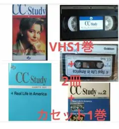 $◆VHS+2冊+カセット CC Study Real Life Americaのサムネイル