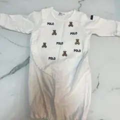 プティマイン テディベア刺繍ロンパース　ポロ