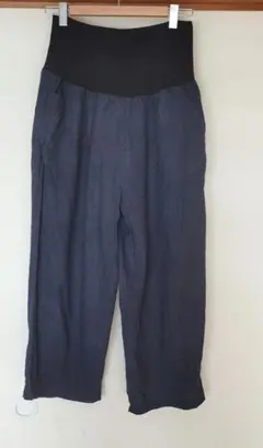 マタニティパンツ ダークブルー ハイウエスト
