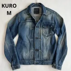 KURO】クロ 1st型 デニムジャケット Gジャン M 日本製 加工