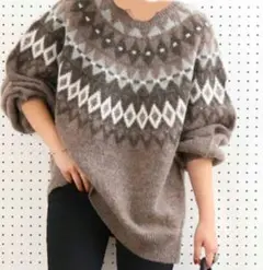 ノルディック柄 オーバーサイズセーター【FREAK'S STORE】