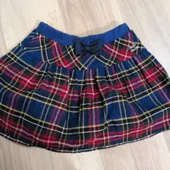 ミキハウス miki house ネイビー系チェック スカート