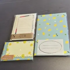 封筒　ミニレターセット　レモン柄　文房具